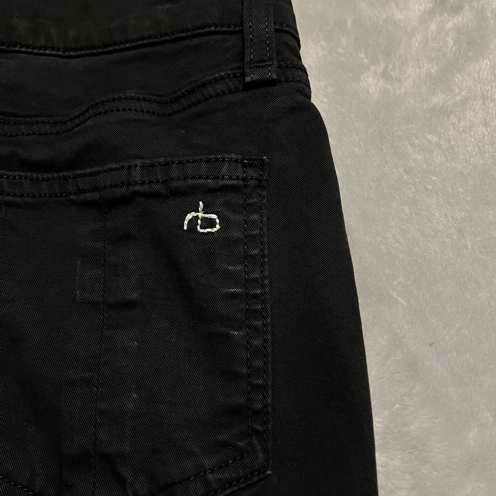 RAG & BONE frayed hem skinny jeans black size 24 like new - Picture 5 of 11